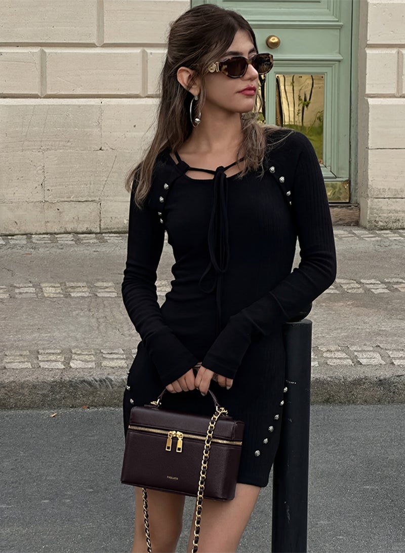 Thulath Women's Shoulder Bag, Exquisite Chain Design,Vegan Leather Shoulder Bag, women's commuter shoulder bag crossbody bag chain bag, The perfect gift choice - Image 5